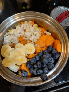 Simple blueberry Banana Yam Salad